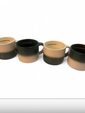 Starbucks Two-Tone Cream and Green Espresso Cups